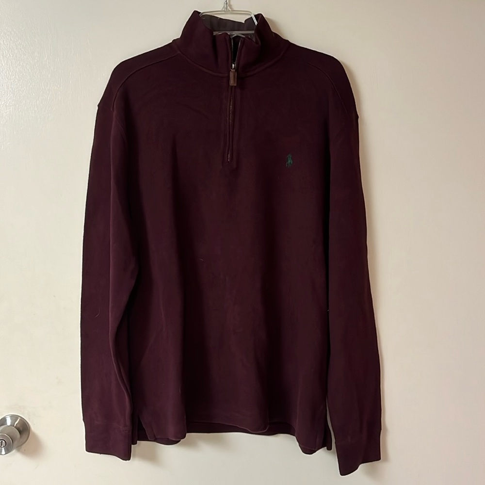 Ralph Lauren Maroon Quarter Zip Sweater